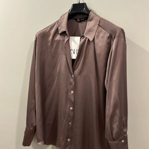 New Zara satin blouse
